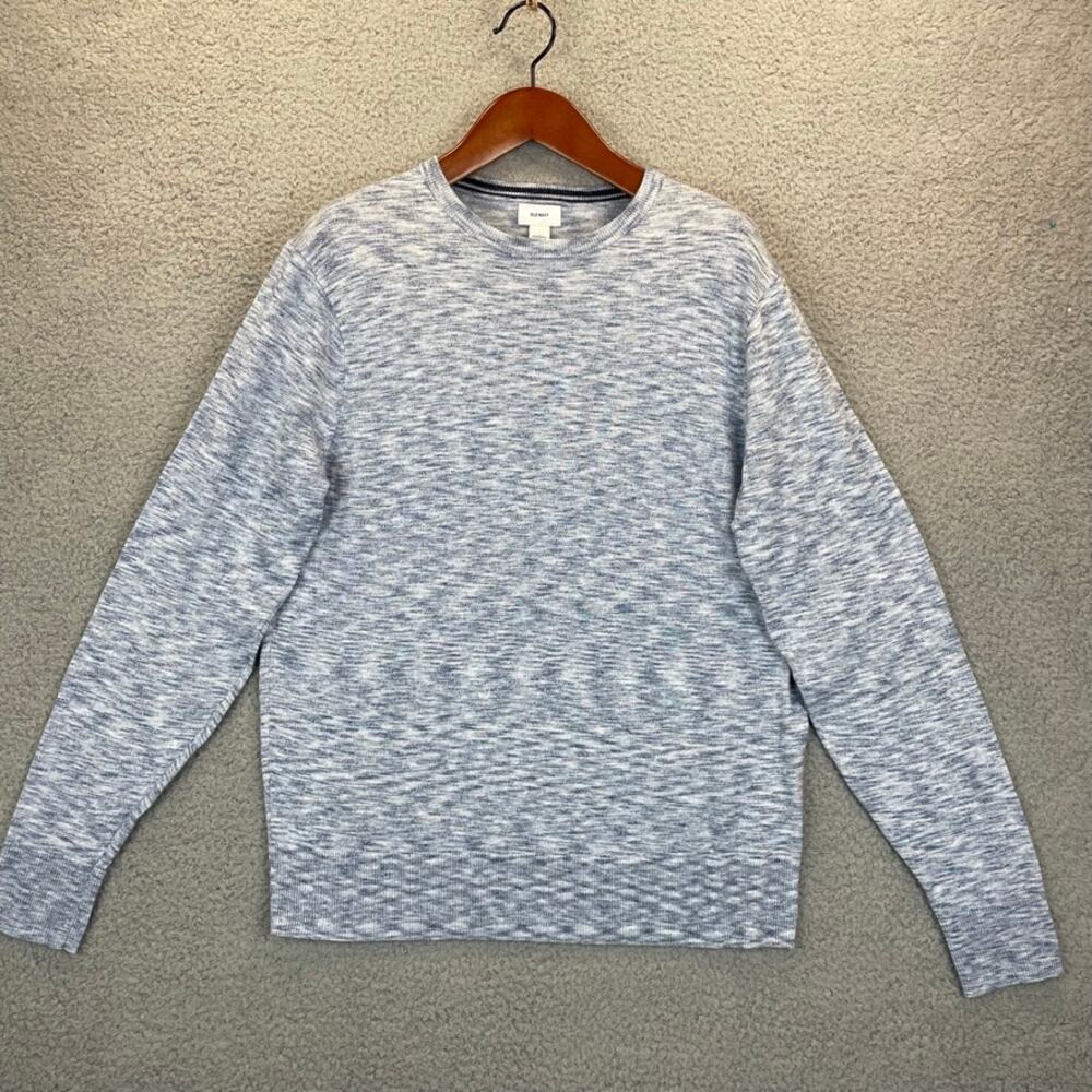 Old Navy Sweater Mens Large Academia Preppy Pullover Crew Neck Heathered Blue